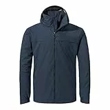 Schöffel Herren Jacket Style Bohorok MNS, wasserdichte, atmungsaktive Outdoor Jacke, elegante Funktionsjacke mit Kapuze und Stufensaum, navy blazer, 52