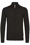 Blend BHNorman Herren Strickjacke Cardigan Feinstrick Pullover mit Stehkragen Reißverschluss Rippbündchen Baumwollmischung Regular fit, Größe:M, Farbe:Black (70155)