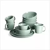 SPRINGLANE Geschirrset 16-tlg. Sweet Scandi, Mintfarbiges Geschirrservice für 4 Personen aus New Bone Keramik, skandinavisches Design, matt