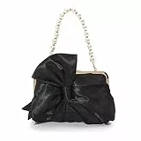 Shilanmei Pearl Top Handle Bags Velvet Envelope Crossbody Bags with Chain, schwarz 2, one size