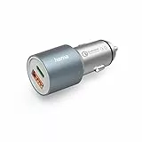 Hama Auto Ladegerät, Kfz Schnellladegerät 38 Watt USB C + USB A (2 Port Zigarettenanzünder Ladestecker für Tablet, Mehrfach Ladeadapter mit Power Delivery und Qualcomm Quick Charge) Metall