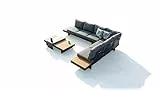 acamp Molise Lounge Sofa Set – Modernes 3-teiliges Möbelset in Anthrazit, inkl. 2-Sitzer-Stuhl, Verstellbarer Rückenlehne & Tisch aus FSC Akazienholz und Aluminium – Komfortabel & langlebig