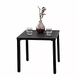 MFSTUDIO Gartentisch Wetterfest 48 cm, Balkontisch, Beistelltisch Outdoor aus Metall, Gartentisch für Kaffee, Tee, Bistro, Kleiner Tisch, Schwarz