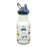 Klean Kanteen Trinkflasche Classic Narrow (Sippy Cap) mit Trinkverschluss aus Edelstahl in der Farbe Weiß mit einem Volumen von 355 ml, 1011205