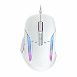 Turtle Beach Kone II – Ergonomische RGB-Gaming-Maus, 26K DPI Optischer Sensor, optische Schalter mit 100 Mio. klick-Lebensdauer, 23 programmierbare Funktionen, 4D-Scroll-Rad, Weiß