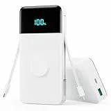 Trswyop Power Bank 26800mAh mit i-Watch Ladegerät, 25W PD+QC4.0 Powerbank mit 2 Kabel Schnelles Aufladen USB C Externe Akku, 5 Ausgängen Kompatibel mit Apple Watch, iPhone, Huawei, Samsung, Tablet