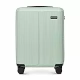 WITTCHEN Stripes Line | Kabinenkoffer 55 × 39 × 20 cm (M) | Hartschale ABS handgepäck Koffer 36 l, 4 Rollen 360° & Zahlenschloss | Handgepäck Tasche für Lufthansa/Eurowings/Ryanair | Farbe: Mintgrün