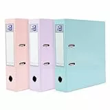 Oxford Premium Akten-Ordner A4, pastell, 8 cm breit, Kunststoff Ordner, 3 Farben, 3 Stück