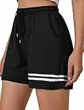 Gyabnw Shorts Damen Sommer Sport Lässige Kurze Hose Baumwolle High Waist Running Shorts Gym Fitness Kurz Sporthose Jogginghose