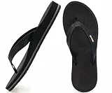 ONCAI Damen Zehentrenner Sommer Sport Flip Flops Schwimmbad Strand Plattform Sandalen Badelatschen Gummifußbett Schwarz Größe 39