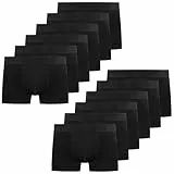 YouShow Boxershorts Herren Schwarz 12 Pack Baumwolle Unterhosen Männer Ohne Kratzenden Zettel Retroshorts Unterwäsche Boxer XL