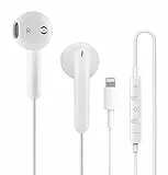 Lightning Kopfhörer mit Kabel, In-Ear Lightning Kopfhörer für Apple iPhone 14/13/12/11/8/7/X/Pro/Pro Max, iPad, MFi-Zertifiziert, Hi-Fi Stereo (Weiß) (1, Weiß)