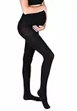 MAMSY Blickdichte Umstandsstrumpfhose 100den supermatt, Made in Italy, Schwarz, M