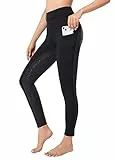 Havideto Reitleggings Damen Vollbesatz mit Handytasche, High Waist Reithose Damen Mädchen Stretch mit Gürtelschlaufen Schwarz+Grau M