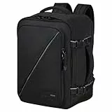 American Tourister Take2Cabin - Wizz Air/Vueling Kabinentasche 30 x 20 x 40 cm, 26,5 l, 0,60 kg, Handgepäck, Flugzeug-Rucksack S/M Untersitz, Schwarz (Black)