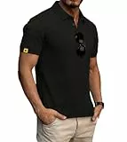 JACKETOWN Poloshirts Herren Kurzarm Atmungsaktives Schnelltrocknend Poloshirts Männer Sommer Knopfleiste T-Shirts Männer Casual Sport Shirt Basic Regular Fit Golf Polohemd(Blau-L)