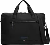 Tommy Hilfiger Herren Laptoptasche Monotype Computer Bag mit Reißverschluss, Schwarz (Black), Einheitsgröße