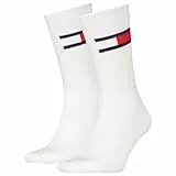 Tommy Hilfiger Unisex Crew Socken, Weiß, 43-46 EU