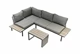 Ondis24 Lounge-Set Gartenmöbel Ecksitzgarnitur, Sitzgruppe für 4-5 Personen, Gartenlounge mit Tisch Sitzkissen, Balkonmöbel Essgruppe Garten, Lounge Sitzgarnitur