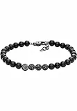 EMPORIO ARMANI Herren-Edelstahlarmband mit Karabiner-, Schieber- oder Magnetverschluss, Mattes Schwarz
