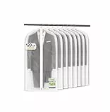 FiRiO® 8 x Premium Kleidersäcke mottensicher, atmungsaktiv & wasserfest - Transparente Kleiderhülle für Anzug, Hemd & Co - Kleidersäcke mit Reißverschluss - Kleiderschutzhüllen - Größe: 120x60cm