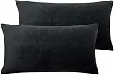 Soifox 2er Set Kissenbezug 40x60cm - Anthrazit Samt Zierkissenbezüge Weich Flauschig Kuschelig Kissenbezüge Deko Kissen Sofakissen Lendenkissen Wurfkissenbezug Schlafzimmer Kissenhülle