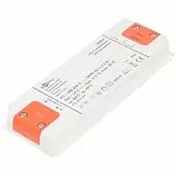goobay 30004 Transformator 230V (AC) auf 12V (DC) für 1 bis 50 Watt LED-Lampen, Kunststoff, W, Weiß/Orange, 12 Volt