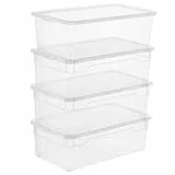 Rotho Clear 4er-Set Aufbewahrungsbox 5l mit Deckel, Kunststoff (PP) BPA-frei, transparent, 4 x 5l (33.0 x 19.0 x 11.0 cm)