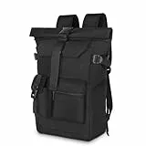 KYYLZ Rucksack Herren, 28L Rolltop Rucksack Damen,Groß Schulrucksack Rucksack Wasserdicht mit Laptopfach 17 Zoll,Tagesrucksäcke Reiserucksack Lässiger Backpack Freizeit Uni Arbeit Wandern