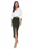 TRENDYOL Damen Gerade Maxi Stift Schlank Rock Skirt, Khaki, XS