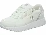 BAGATT Sneaker - Weiß/Silber Leder/Synthetik Schuhgröße 38, Weite Normal