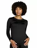 LAPASA Damen Innenfleece Thermo Unterhemd, Thermounterwäsche Oberteil Funktionsunterwäsche, L42 Schwarz, Extra warm, S
