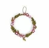 Kranz, Filzkranz, Frühlingsdekoration, Blumenkranz, Türkranz, Fairtrade, Handmade, Gry & Sif, Geschenkidee, Geburtstagsgeschenk (rosa)