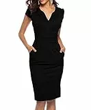 CEASIKERY Damen Business Retro Cocktail Bleistift Wear für die Arbeit Büro Freizeitkleid
