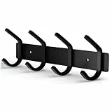 TOJ Living Wandgarderobe - 30CM - 8 Haken - Kleiderhaken - Garderobenhaken - Kleiderhaken wand - Wandgarderobe schwarz - Garderobenstange wandmontage - Wandhaken garderobe - Edelstahl - Schwarz