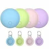 Bluetooth Schlüsselfinder 4er Pack, Smart Tag Kompatibel mit Apple Wo ist APP(nur iOS), Air Tracker Tag für Schlüssel/Gepäck/Koffer/Brieftasche, IP68 Wasserdicht, Austauschbarer Akku