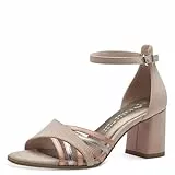 MARCO TOZZI Damen Sandalen mit Absatz mit Verstellbarem Riemen Elegant, Beige (Powder Comb), 40 EU