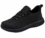 LARNMERN Arbeitsschuhe Sicherheitsschuhe Herren Leicht Slip On Stahlkappenschuhe Sneaker 51666 (43 Herren,Schwarz)