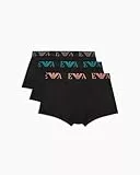 EMPORIO ARMANI Herren 3-Pack Trunk Badehose, Black/Black/Black, M