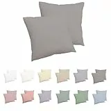 Nesture Kissenbezug 40x40 2er Set - 100% Jersey Mikrofaser Kissenbezüge Grau, Kissenhülle 40x40 - kopfkissenbezug für Kissen 40x40 cm mit Reißverschluss, Weich und Bügelfrei