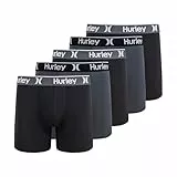 Hurley Herren 5 Pack Stretch Boxer Briefs Retroshorts, Schwarz/Castlerock, X-Large