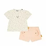 Steiff Set Shorts mit T-Shirt Kurzarm EU Größe 62 Antique White, Sommerhose kombiniert mit einem Kurzarm Shirt für jeden Anlass, lockere Bequeme Passform