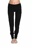Leela Cotton Damen Yogahose Hose Bio-Baumwolle Freizeithose Sporthose Pilates (M, schwarz)