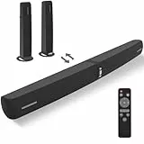 Yinet-EU Soundbar für TV, 90 W 2-in-1 Abnehmbar Soundbar mit Auto Volume Boost, TV-Lautsprecher mit Bluetooth 5.3/ARC/Opt/AUX-Anschluss, Heimkino-Soundbars für PC/Gaming/Projektoren, 1 Stück