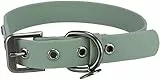 TRIXIE Hunde-Halsband CityStyle M-L: Halsumfang 40-47cm/25mm Salbei - Hochwertiges PVC Halsband für mittelgroße - große Hunde, verstellbar, wasserabweisend & abwischbar, 1971616