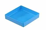 hünersdorff Einsatzbox aus hochschlagfestem Polystyrol (PS), Maße: 108 x 108 x 23 mm, Farbe: blau