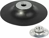 wolfcraft Schleifteller für Winkelschleifer Ø125 mm - 2454000 - mit M14 Flanschmutter - ISO 15636 kompatibel - zum Schleifen und Polieren