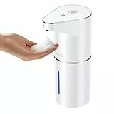 Fantictas Automatischer Schaumseifenspender, berührungsfreier Wandmontierter Handspender,3-stufig einstellbar, elektrischer Seifenspender mit Infrarot-Bewegungssensor für Badezimmer,Küche,Weiß