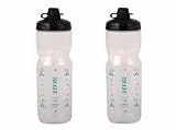 Zéfal Pack Sense Soft 80 No-Mud - Doppelpack Fahrrad- und Mountainbike-Trinkflaschen - Weiche und geruchlose Sportflasche - BPA-freie Wasserflasche - Silikonsauger - Transparent, 2 x 800 ml