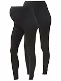 MAMALICIOUS Damen Mllea Org Long 2pack A. O. Noos Umstandsleggings, Schwarz (Black Pack: Black), M EU